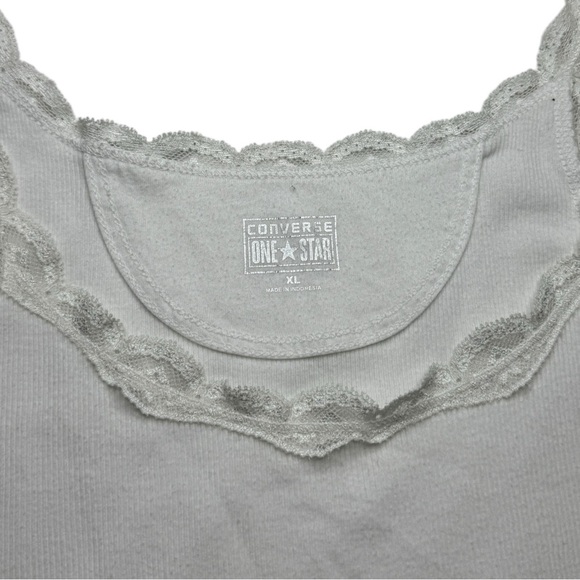 White Converse Ribbed Tank Top Size XL - Picture 5 of 5